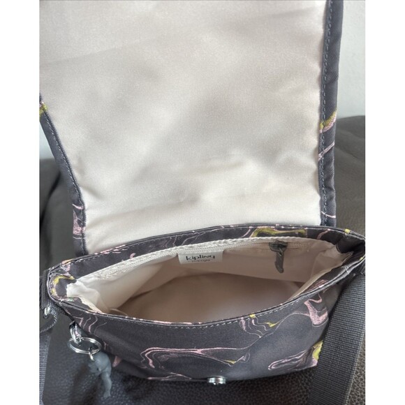 Kipling Sabian U PRT Small Flap Crossbody Bag Gray w/Soft Marble Print NEW - Picture 6 of 7